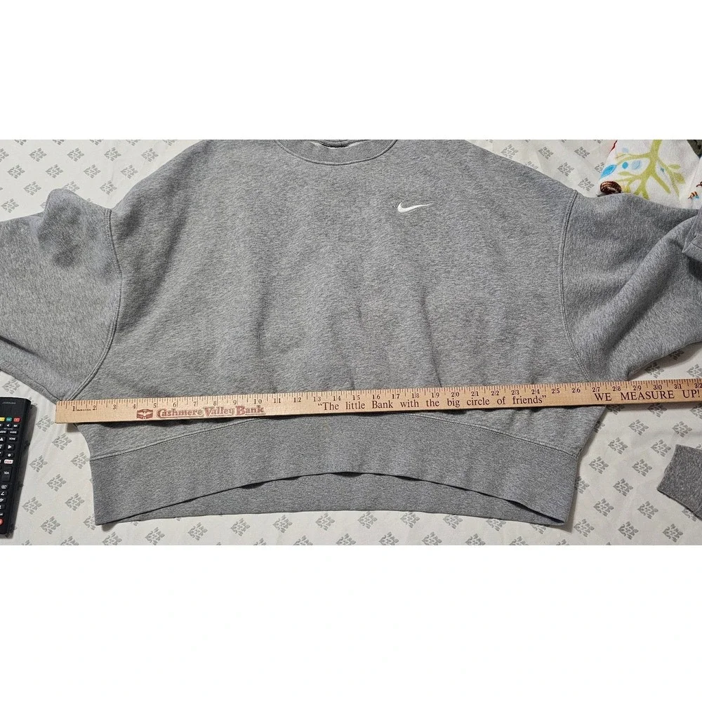 Nike Sportswear Essential Womens Fleece Crop Crewneck Grey CK0168-063 Size M